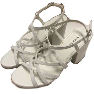 NWOT Rampage White Strappy Heels Size 6 1/2 y2k 90s vintage